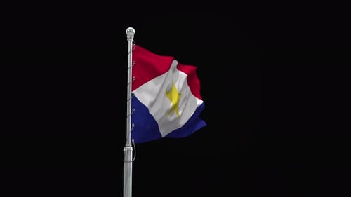 Saba Flag Waving Seamless Loop Animation