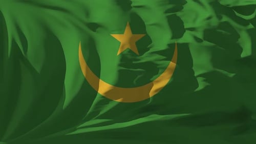 Seamless Loop of Mauritania National Flag Waving