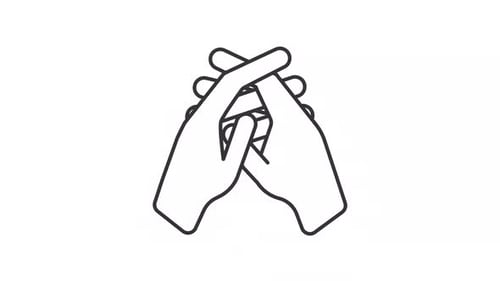 Animated Line Art Interlaced Hands Connection Icon