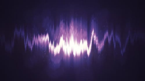 Violett glühender magischer musikalischer Tanz-Equalizer aus Wellen und elektrischen Ladungen