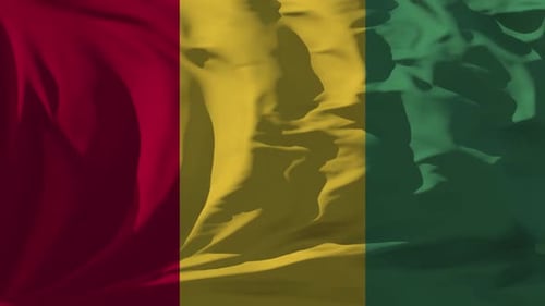 Waving Flag of Guinea Vertical Loop Animation