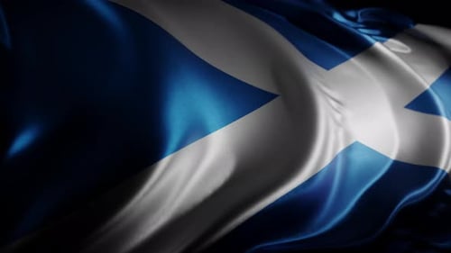 Realistic Waving Scotland Flag Looping Motion Background