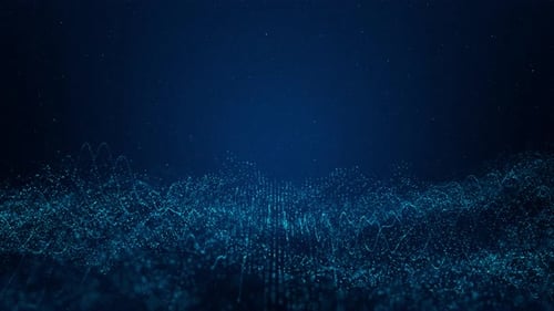 Abstract Digital Particle Wave Motion Background Loop