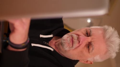 Man Uses Computer at Home