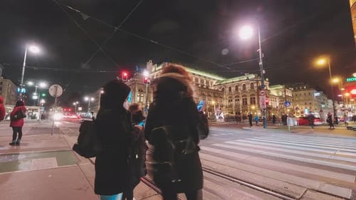 Vienna Night Cityscape Timelapse