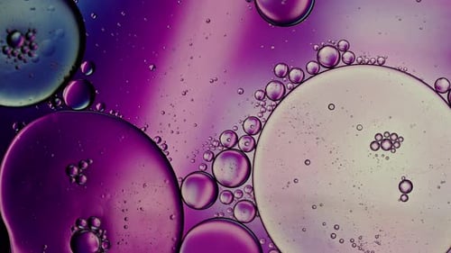 Abstract Liquid Spheres with Purple and Blue Hues