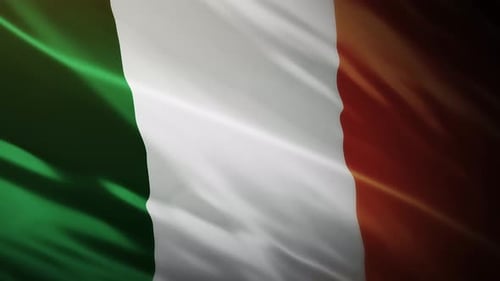 Realistic Waving Ireland Flag Loop