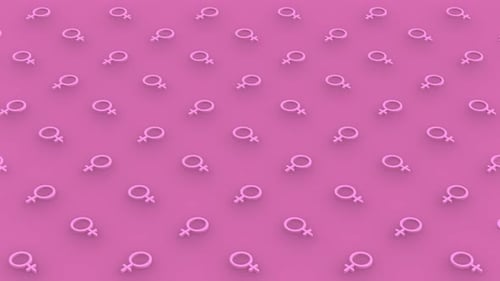 Female Symbol isometric pattern looping animation