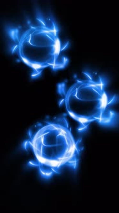 Dynamic Blue Electric Energy Spheres Animation