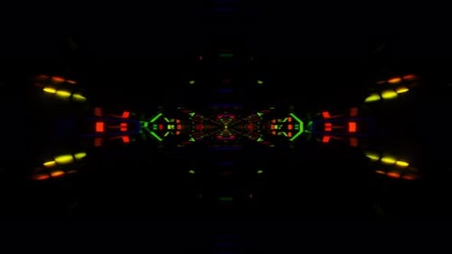 Una exhibición rítmica de formas de neón pulsantes en el bucle VJ