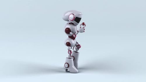 3D Animated Robot Character Walking Seamless Loop