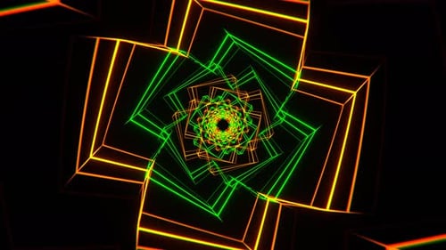 Green And Orange Colored Spiral Background Vj Loop In 4K