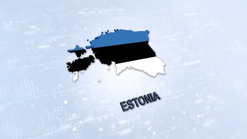 Estonia Map Flag 3D Reveal Intro Animation