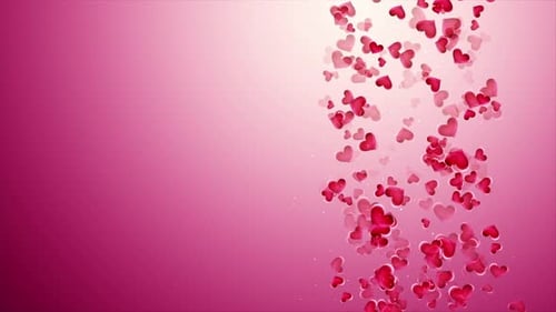 Romantic Floating Hearts Particle Background Loop