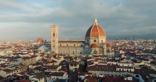Aerial View Cityscape Florence Cathedral of Saint Mary of the Flower Italy