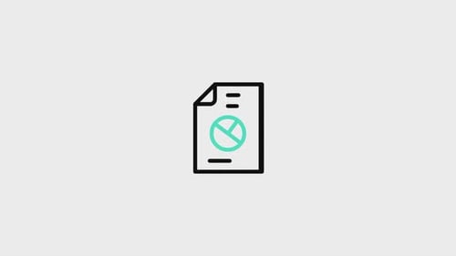 Minimalist Corporate Document Icon with Animated Pie Chart