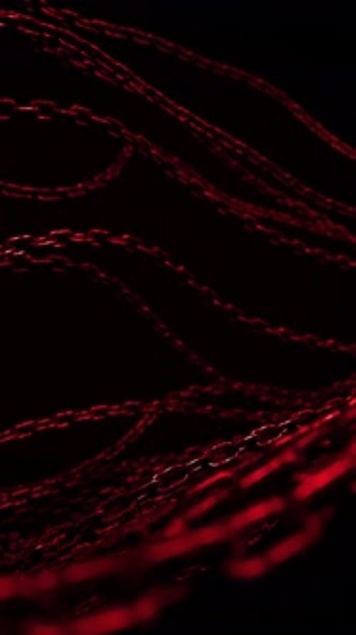 Dynamic Abstract Red Chains Motion Background