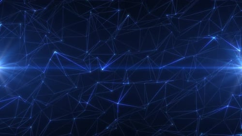 Abstract futuristic background with plexus of lines, dots and triangles, digital technology