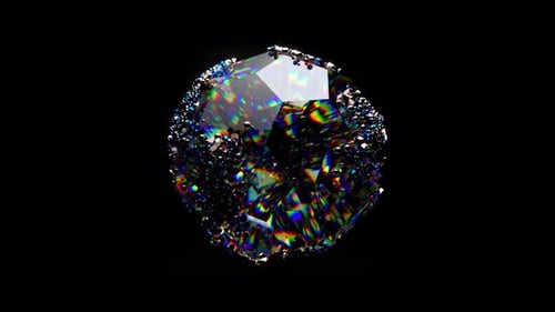 Polyedrische Kristallkugel dreht sich