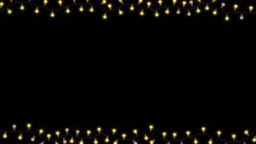 Flickering Yellow String Lights Festive Frame Animation