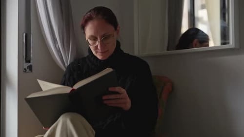 Woman Reading a Book By the Window