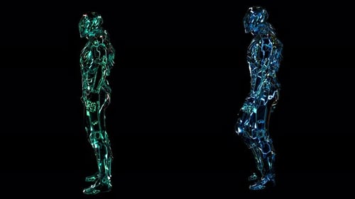 Blinkender Science-Fiction-Cybersoldier