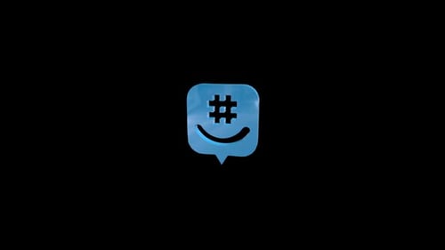 Modern 3D Hashtag Smile Icon Reveal