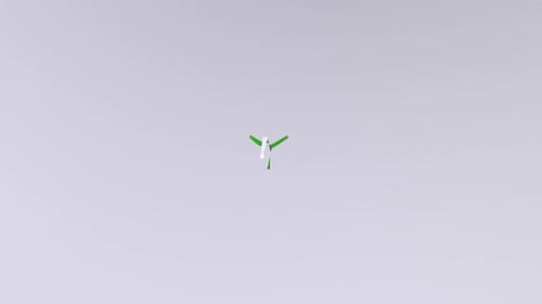Stylized Arrow with Green Fletching