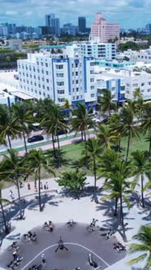 Miami Beach Skyline At Miami Beach In Florida United States.