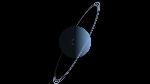 Animierte Rotation des Planeten Uranus mit transparentem Hintergrund