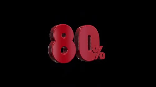 80 percent - Red 3D Animation