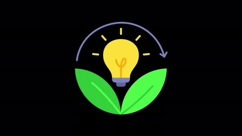 Green Eco Energy Animation 4K On Alpha