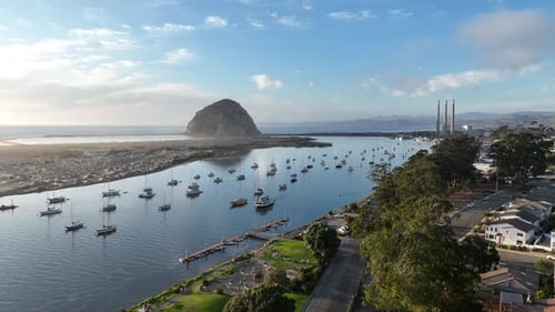 Coast Scenery At Morro Bay In California United States.