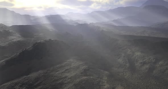 Mysterious Mountain Landscape with Dramatic Lighting at Dawn ...
