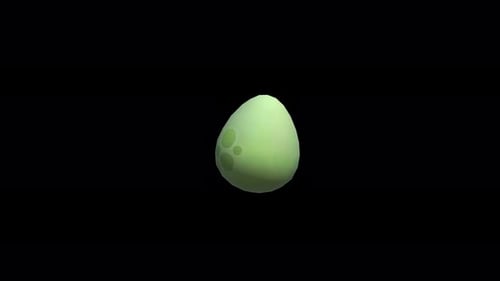 Hatching Green Dinosaur Egg Cracking Animation