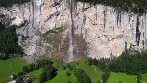 At almost 300 meters high, this waterfall is the highest free-falling waterfall in Switzerland.