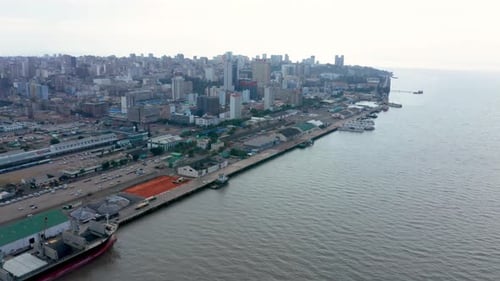 Mozambique Maputo new bridge drone footage