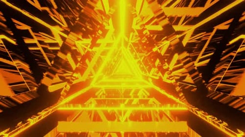 Abstract Geometric Tunnel Glowing Loop Animation