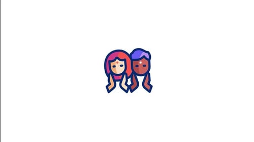 Animated Flat Design Icon: Two People Performing Namaste Greeting