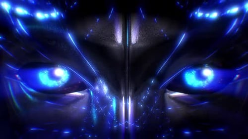 Dunkle Augen für künstliche Intelligenz Blau