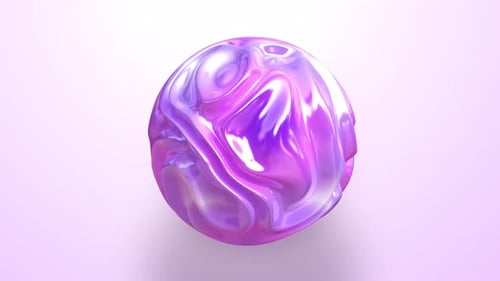 Abstract Fluid Iridescent Sphere Morphing Animation