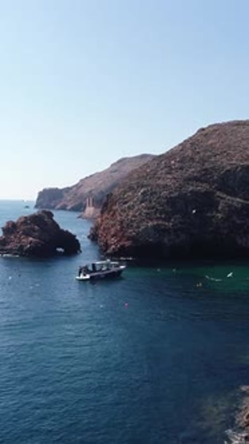 Vertical Video of Berlengas Island in Peniche, Portugal. Travel Destination