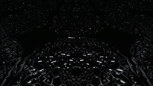 Seamless Dark Metallic Geometric Abstract Loop Background