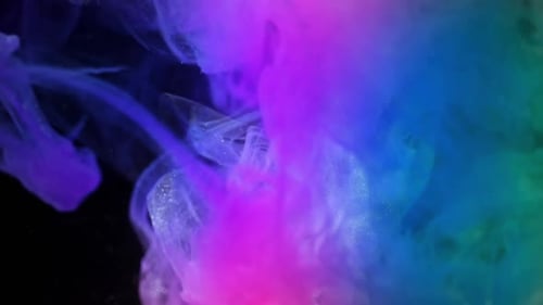 Colorful Swirls of Liquid on a Black Backdrop