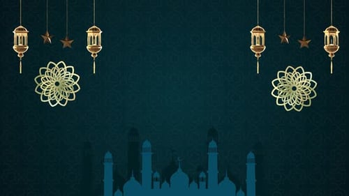 Hanging Golden Ramadan Kareem Festival of Sacrifice for the Muslim Community Islam