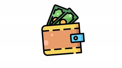 Modern Animated Wallet with Cash Icon