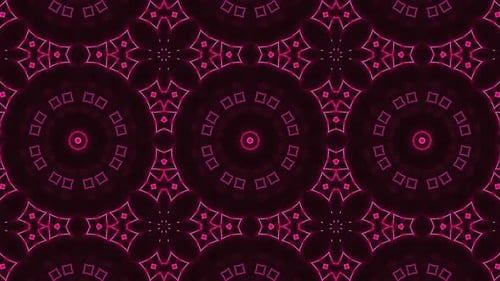 Abstract Glowing Pink Kaleidoscope Pattern Background Loop