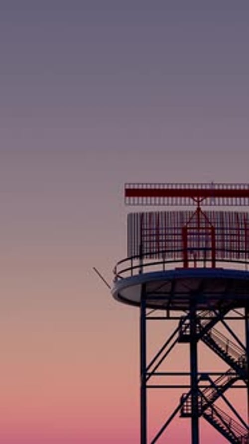 Airport Surveillance Radar Antenna Rotating