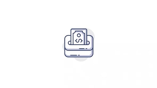 Animated Money Deposit Box Line Icon