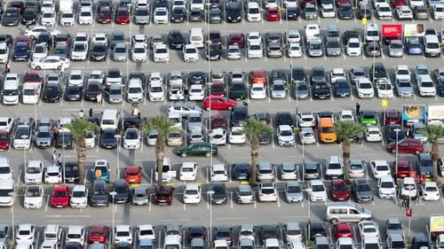 vehicles in the parking lot